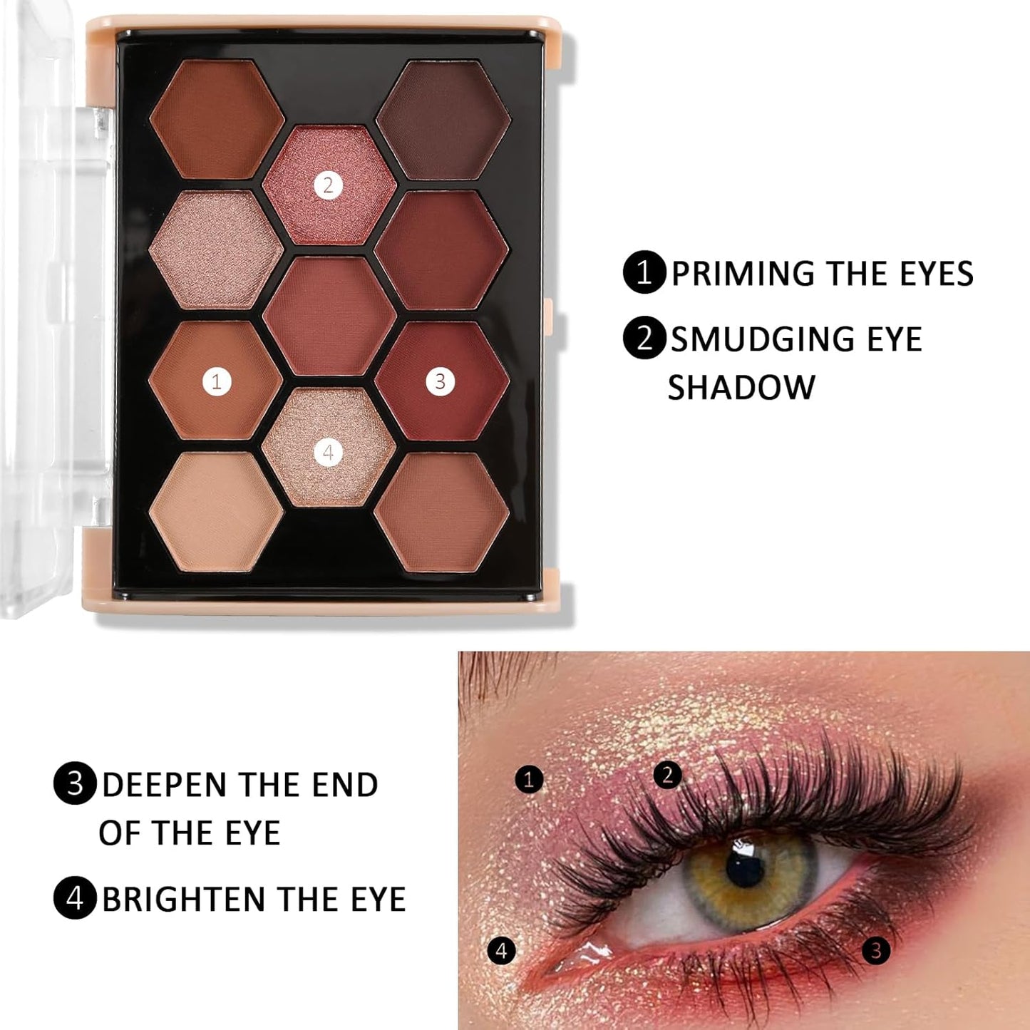 Boobeen 11-Color Eyeshadow Palette - Matte & Shimmer, High Pigment Creamy Eye Shadow Powder, for Dramatic Day to Night Looks, Blendable & Neutral