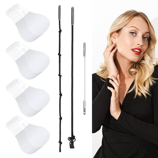 40PCS Face Lifting Tape, Face Tape Lifting Invisible, Face Lift Tape Invisible with String, V-Line Face Lift Bands, Hide Double Chin Facial Wrinkles Tape and Lift Sagging Skin