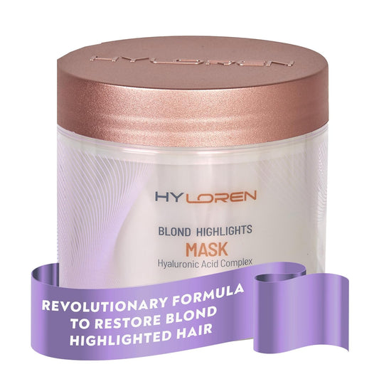 Mon Platin HYLOREN Blonde Highlights Mask with Hyaluronic Acid - 500 ml Premium Blonde Hair Mask to Neutralize Yellow and Orangey Tones - Treatment to Repair, Restore, Soften, and Strengthen Hair