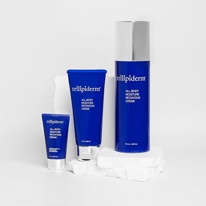 Trilipiderm Overnighter Bundle – All-Body Moisture Retention Crème and Rehydration Night Crème Set – Nightly Moisturizing, Lipid Replacement and Renewal