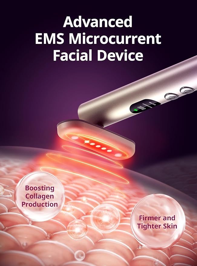 Red-Light-Therapy-for-Face,9 in 1 LED Light Therapy Eye Equipment for Skin Care, Red Light Therapy Face Massager Eye Beauty Skincare Rejuvenation Tool Microcurrent Facial Device Gift for Women at Home