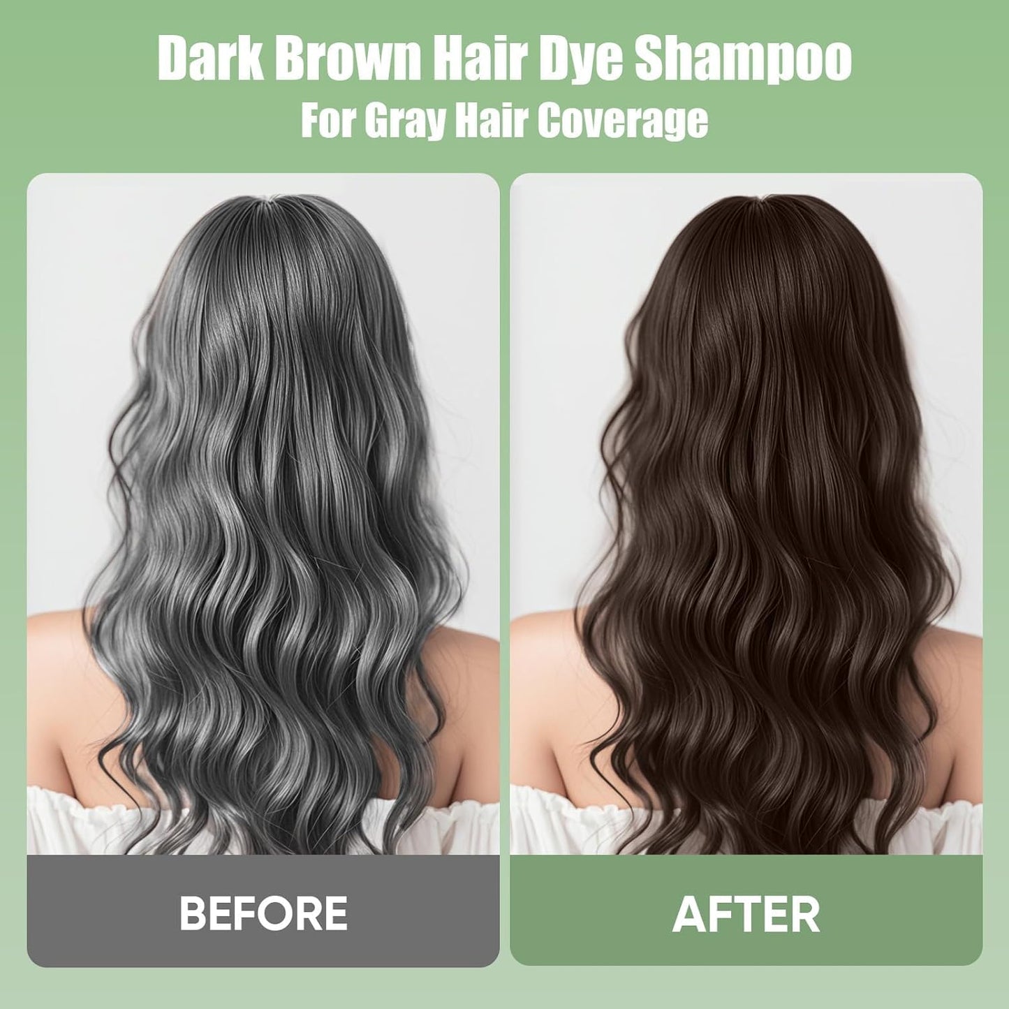 FARNDU Dark Brown Hair Dye Shampoo 3 in 1 with Argan Oil – 10-15 Min Gray Coverage, Natural Instant Hair Color Shampoo for Women and Men, Long-Lasting Up to 6 Months