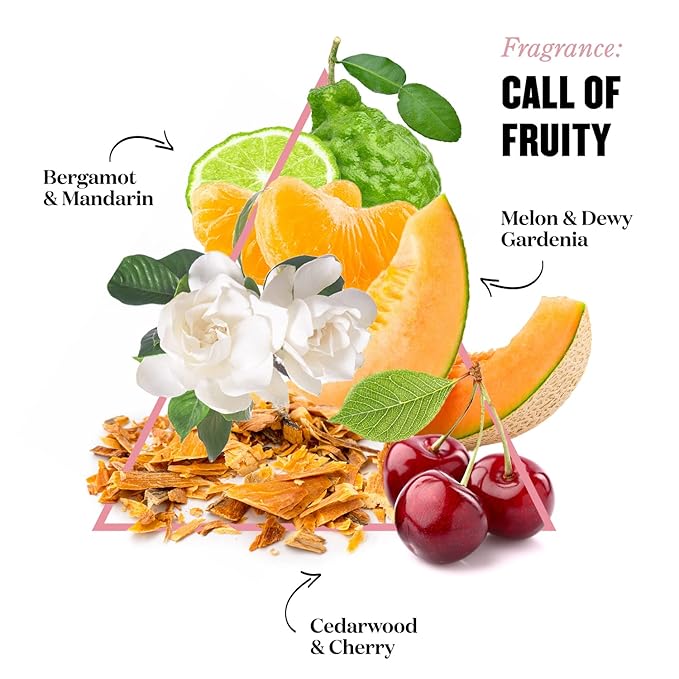 Soap & Glory Call of Fruity Vegan Body Lotion - Moisturizing Body Lotion with Vitamin E, Coconut Oil & Aloe Extracts - Tropical Fruits, Juicy Melon & Hibiscus Cocoa Butter for Dehydrated Skin (500ml)