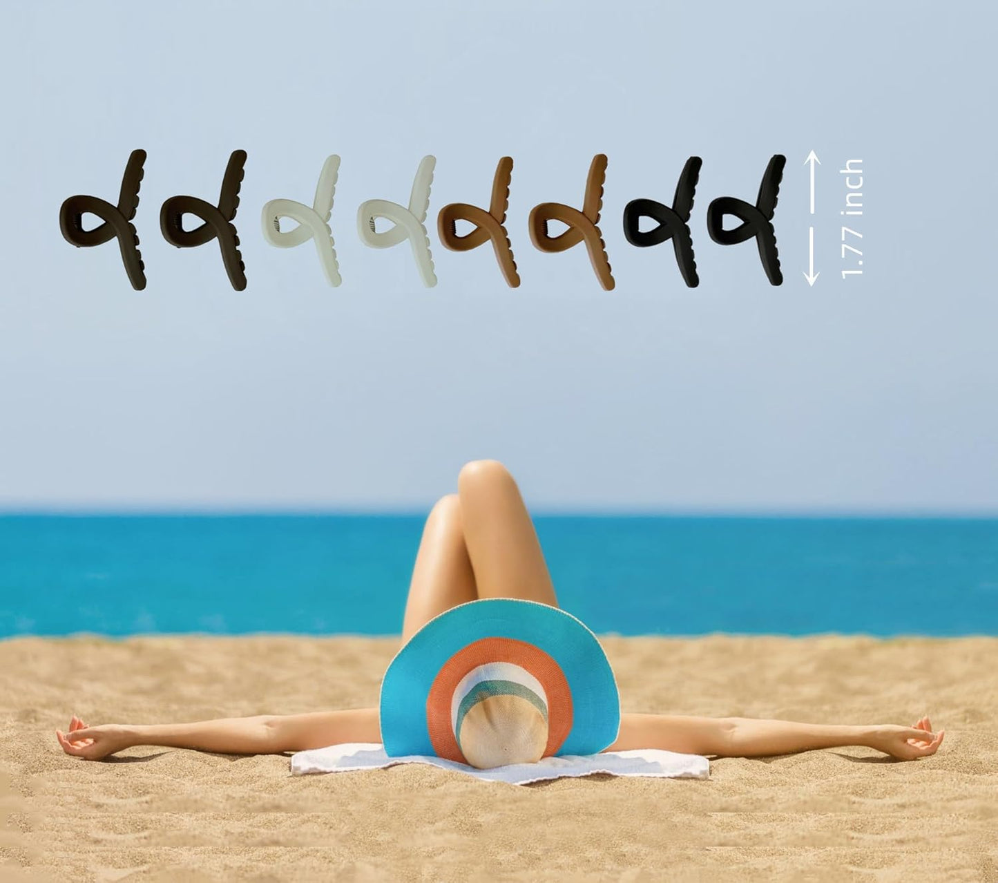 Extra Small Hair Claw Clips Non-Slip Mini Claw Hair for Women and Girls, Strong Hold Banana Jaw Clips for women 8 pcs