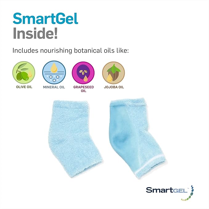 NatraCure Moisturizing Gel Heel Sleeves and Gloves - (for Dry Heels, Cracked Heels, Dry Hands and cuticles, Dry Skin) - Color: Aqua