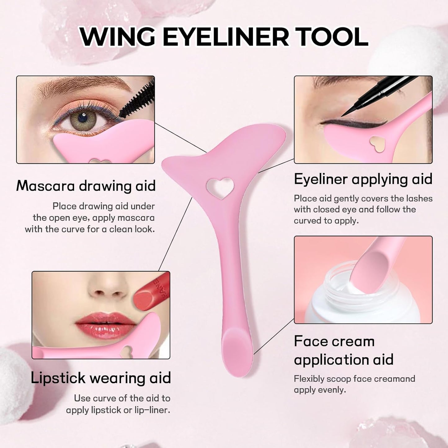 DAGEDA 3Pcs Eyeliner Stencils Set, Suitable for Eyetour Eyeshadow, Eyeliner,Mascara Shield,Reusable Silicone Eyebrow Stencils Eye Liner Tool Multi-functional Makeup Tool for Women