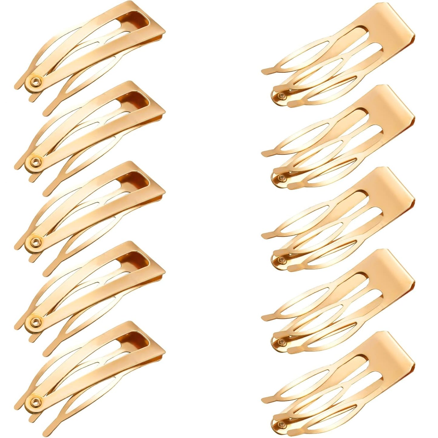 Chinco 24 Pcs Double Grip Hair Clips Metal Snap Clips Women Barrettes for Hair Making, Salon Supplies(Kc Gold,2 Inch)