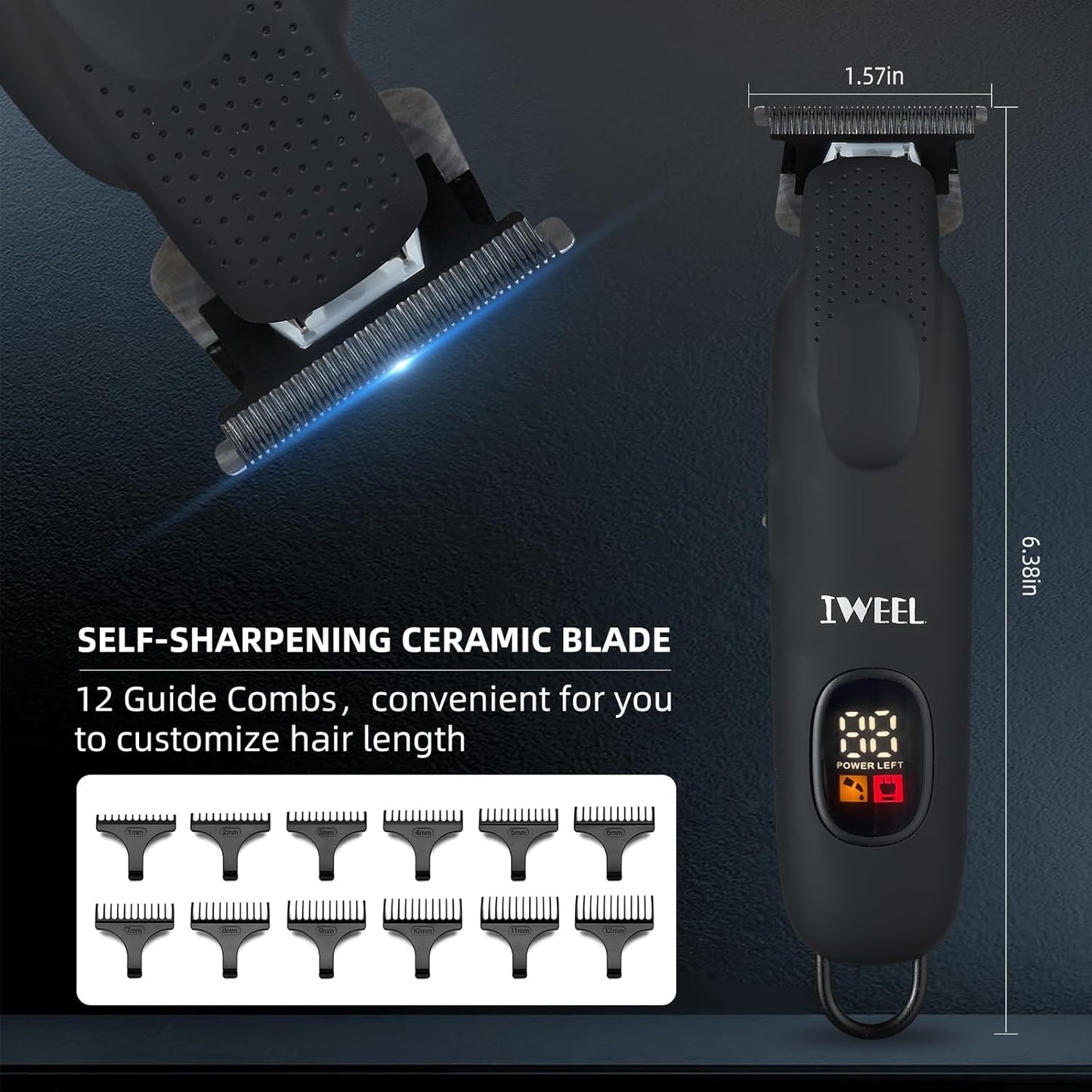 Beard Trimmer for Men Professional Hair Trimmer for Men Hair Clippers Eletric Razor Shavers Zero Gapped T Blade Edgers Liners Cordless Rechargeable Mustache Grooming Kit for Body