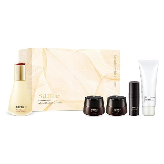 SU:M Secret Essence Advanced Treatment Special Set (2.7 fl oz) (5-piece set) - Korean skin care, Skin Barrier Repair Hydrating Serum gift set, sets & kits