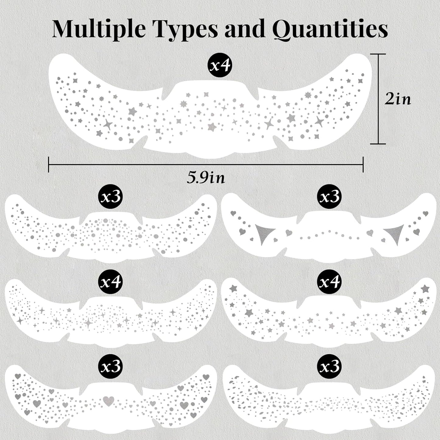 24pcs Glitter Freckles Makeup Patches-Silvery-Face Glitter Speckle, Sparkle Speckles Patches for Women, Cute Fake Freckles, Glitter Freckle Face Tattoo, Accessories for Musical Festival