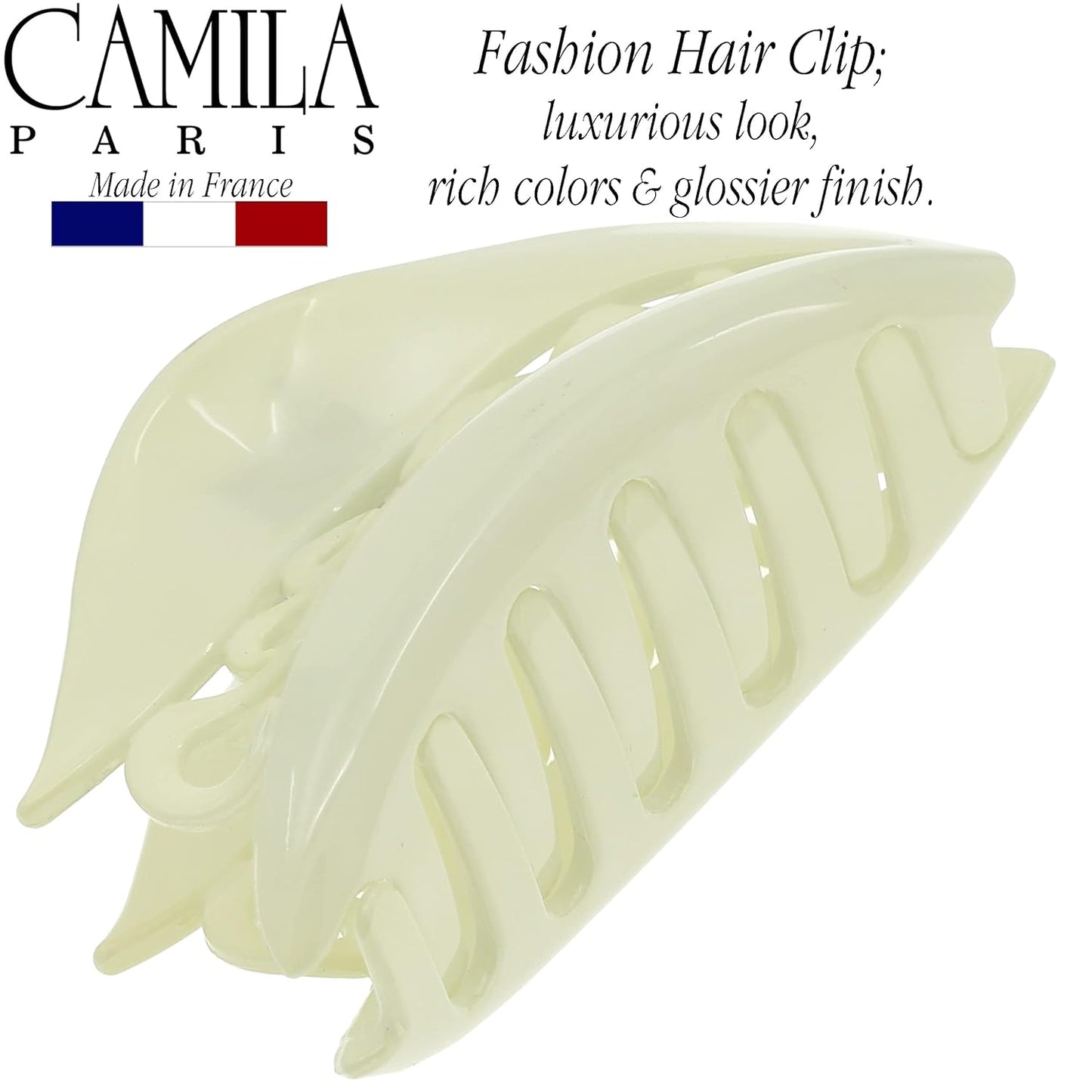 Camila Paris CP3393 French Hair Clip for Thick Long Curly Wavy Hair, Lime, Girls Jaw Clip, Strong Hold No Slip Grip, Made in France