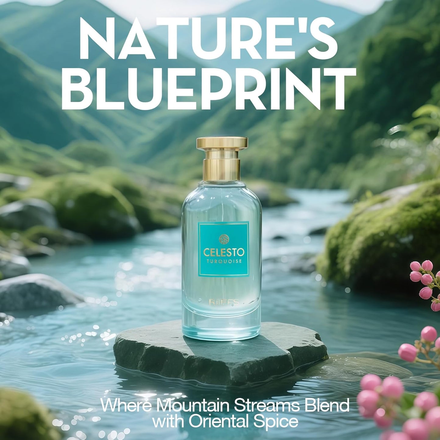 Celesto Turquoise Cologne for Men | Warm Spicy Gourmand Eau de Parfum | 100ml Long Lasting Perfume with Citron,Bergamot,Tunisian Neroli,Ambroxan | Rich Seductive Scent