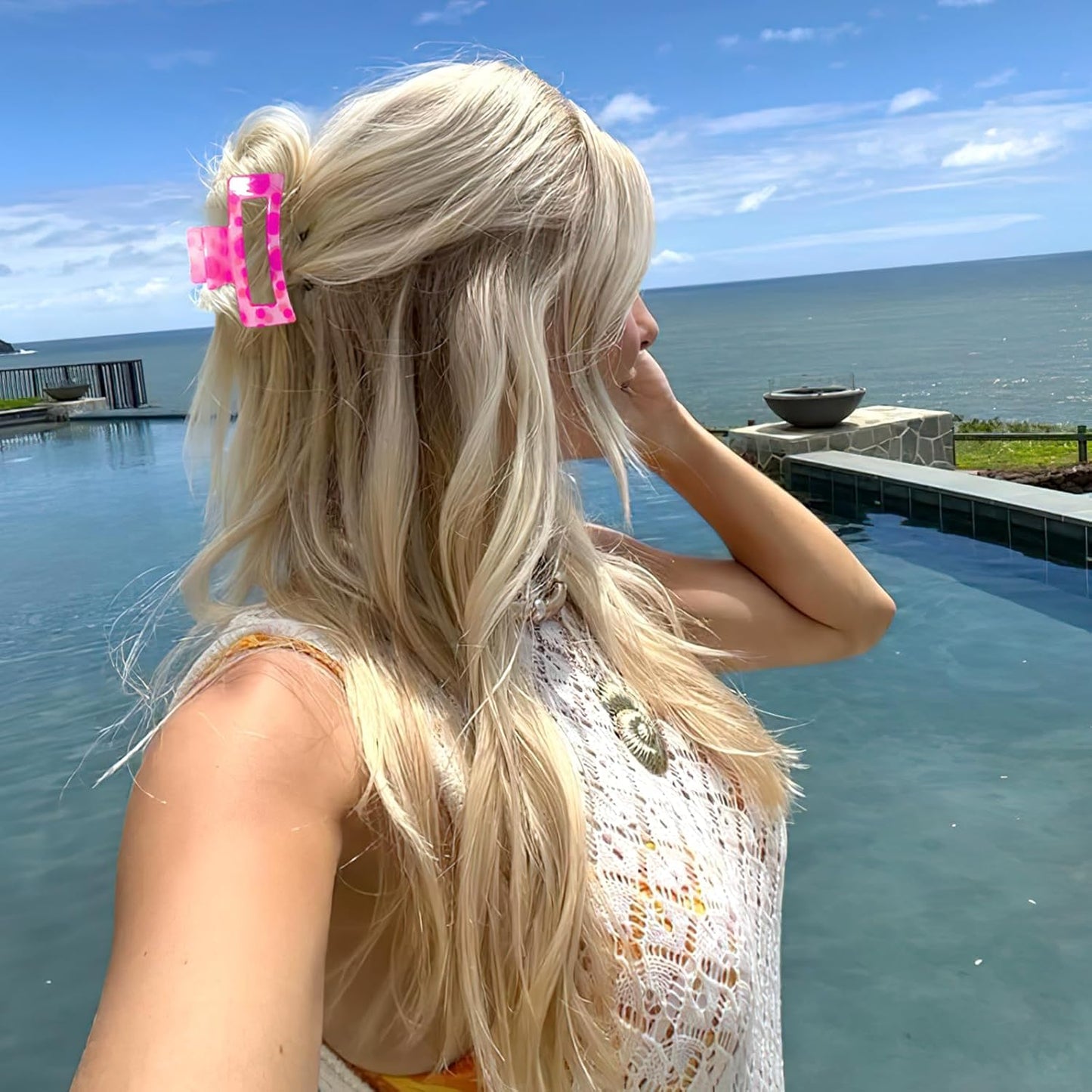 Hair Clips for Women,6PCS Big Flower Claw Clips for Thick Thin Hair,Strong Hold Cute Hair Accessories for Girls,Nonslip Beach Vacation Essentials Summer Accessories (variegated)