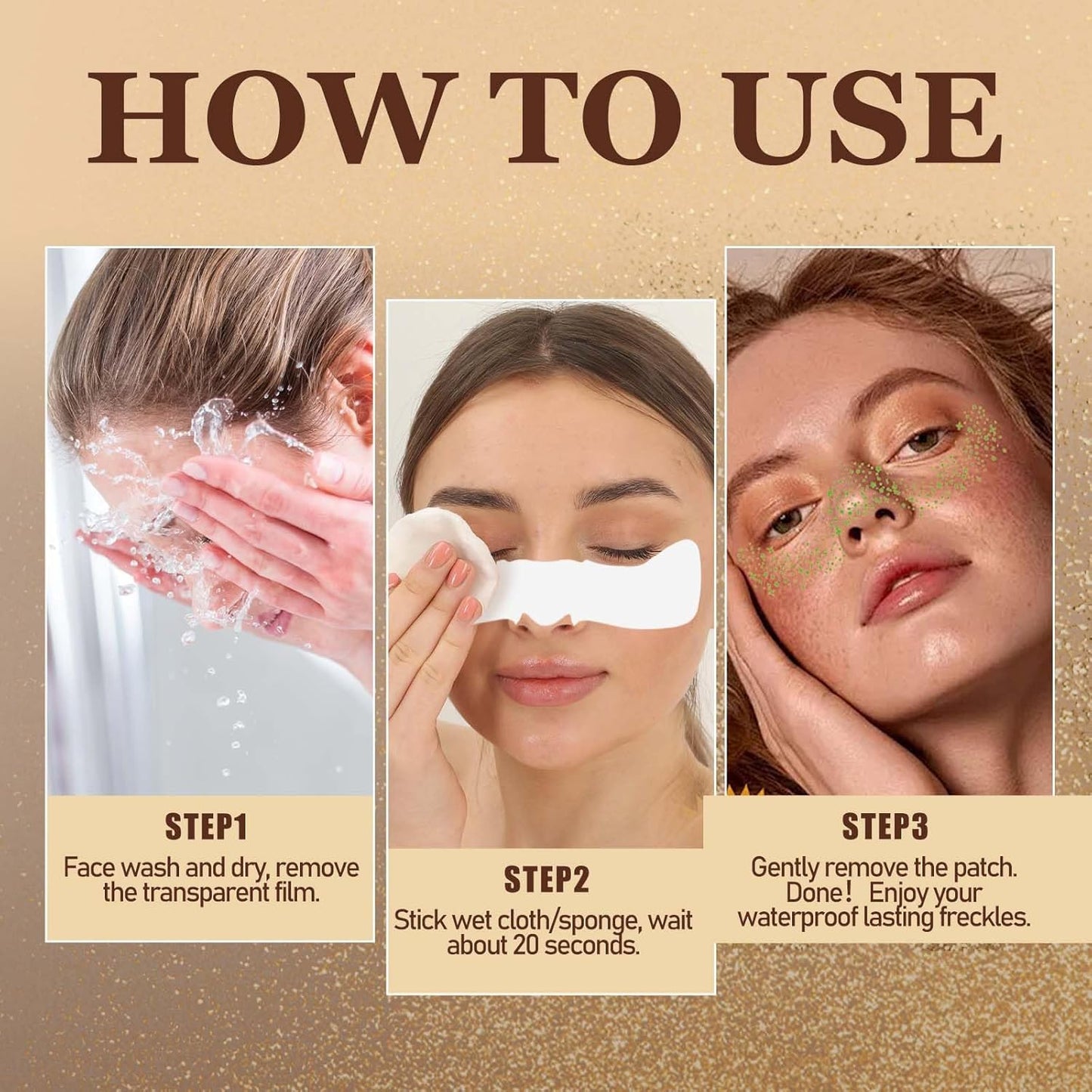 10 Pcs Glitter Freckles Face Tattoo, Face Glitter Makeup Patches, Waterproof Sparkle Freckles Tattoo Fairy Makeup Accessories For Women (Green)