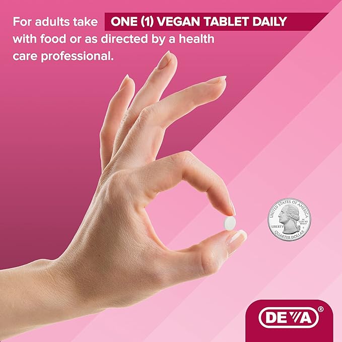 DEVA Vegan Biotin 6000mcg 2-Pack – Vitamin B7, Easy-to-Swallow Tiny Tablets, 90 Count Ea