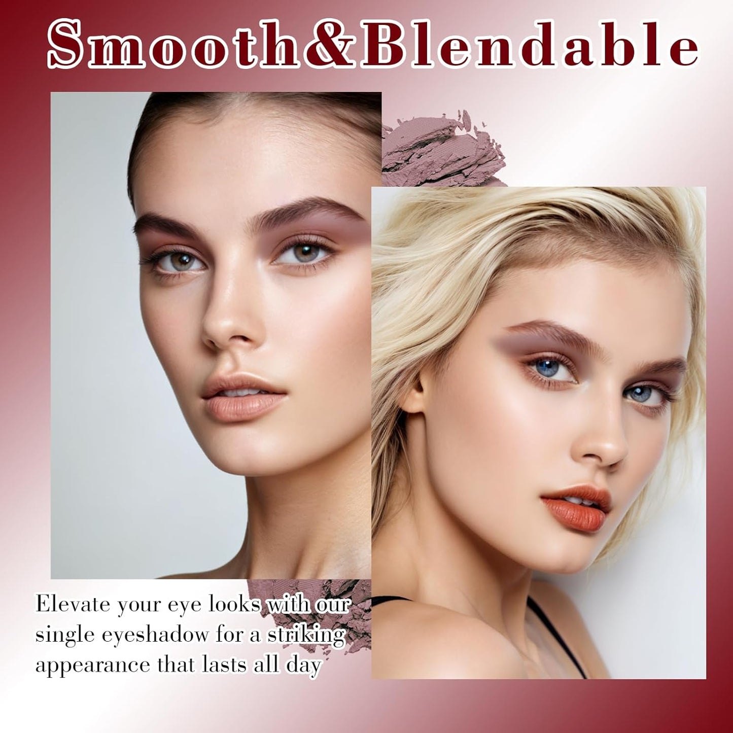 MEICOLY Matte Mauve Eyeshadow with Mirror,Nude Brown Taupe Eye Shadow Palette for Older Women and Girls,Pressed Powder Single Eyeshadow,Eye Makeup Eyelid Color,High Pigment,sombras para ojos