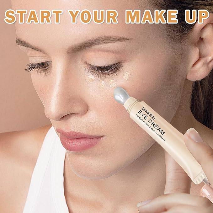 CAHIUYOA Mineral Sun Screen Eye Cream Under Eye Cream for Dark Circles and Fine Lines Travel Size Mineral Eye Cream - 01 Light