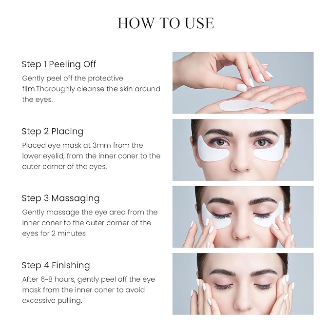 O2M Oxygen Eye Mask for All Night Repair -Under Eye Gel Patches, 8 Hours Oxygen Treatment-Reduce Wrinkles, Eye Bags, Puffiness, Dark Circles -Skin Care Products（6 Pairs