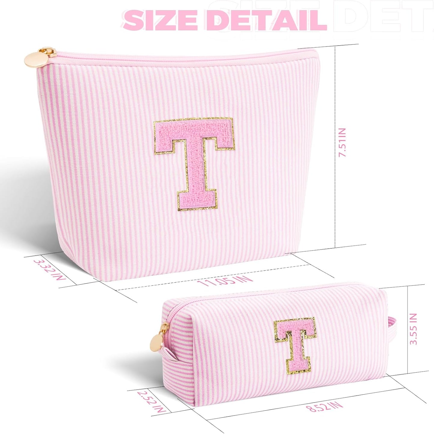 Teacher Appreciation Gifts,Thank You Gifts from Students,Birthday Teacher Retirement Gifts for Women,Teachers Day Gift Ideas,Makeup Bag Set Cosmetic Bag - Pink,T