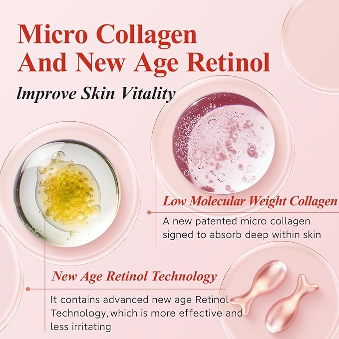 Retinol Collagen Anti-Aging Wrinkle 60 Capsules Face Serum with scissors,Vitamin A Retinol Anti-Aging Serum,Visibly Smooth Fine Lines & Wrinkles.Smooth,Hydrate and Moisturize,Travel Portable