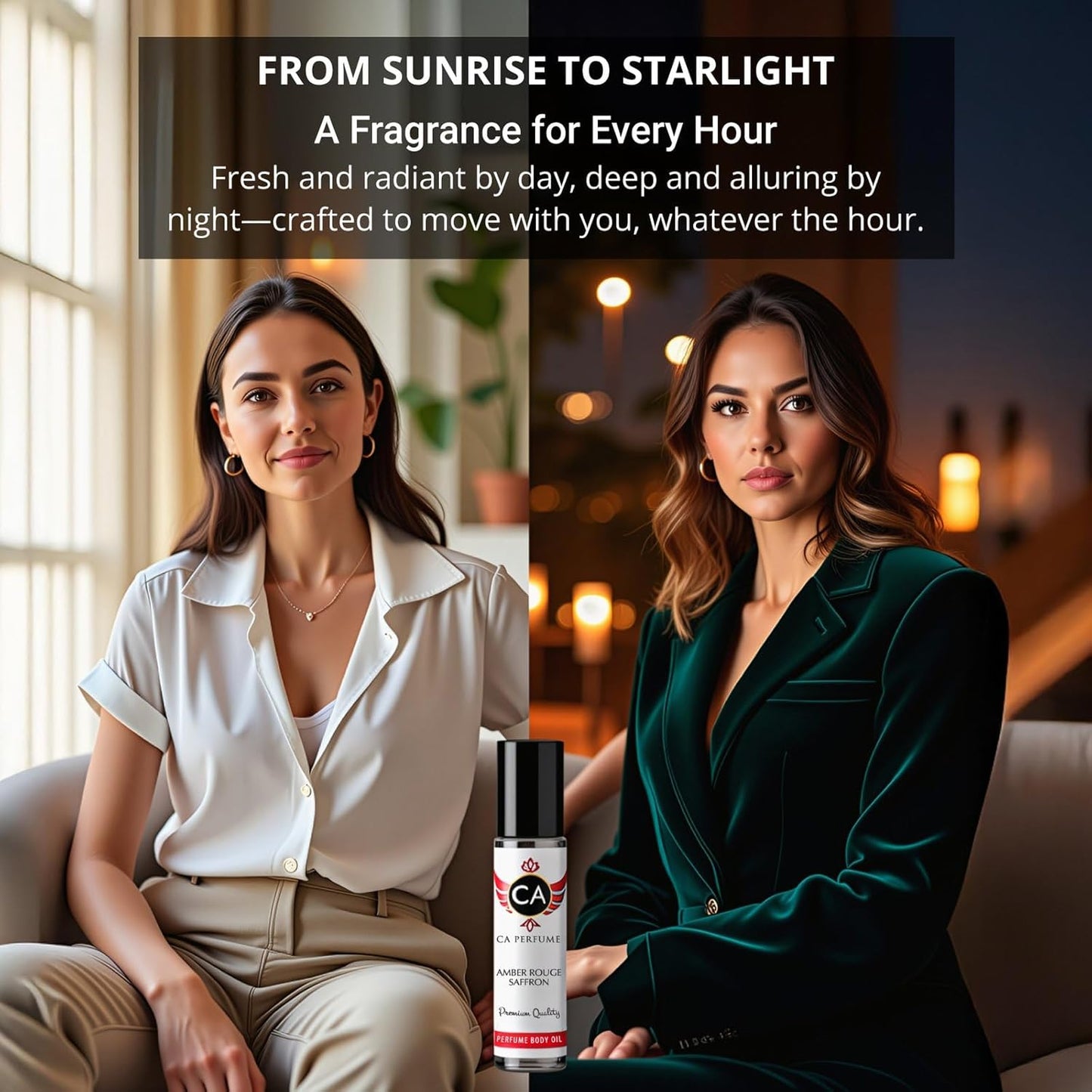 CA Perfume Duo Impression of Starlight For Women And Men Perfume Layering Set Long Lasting Travel Size EDP + Body Oil Roll-On Bottle 0.27 Fl Oz+0.33 Fl Oz