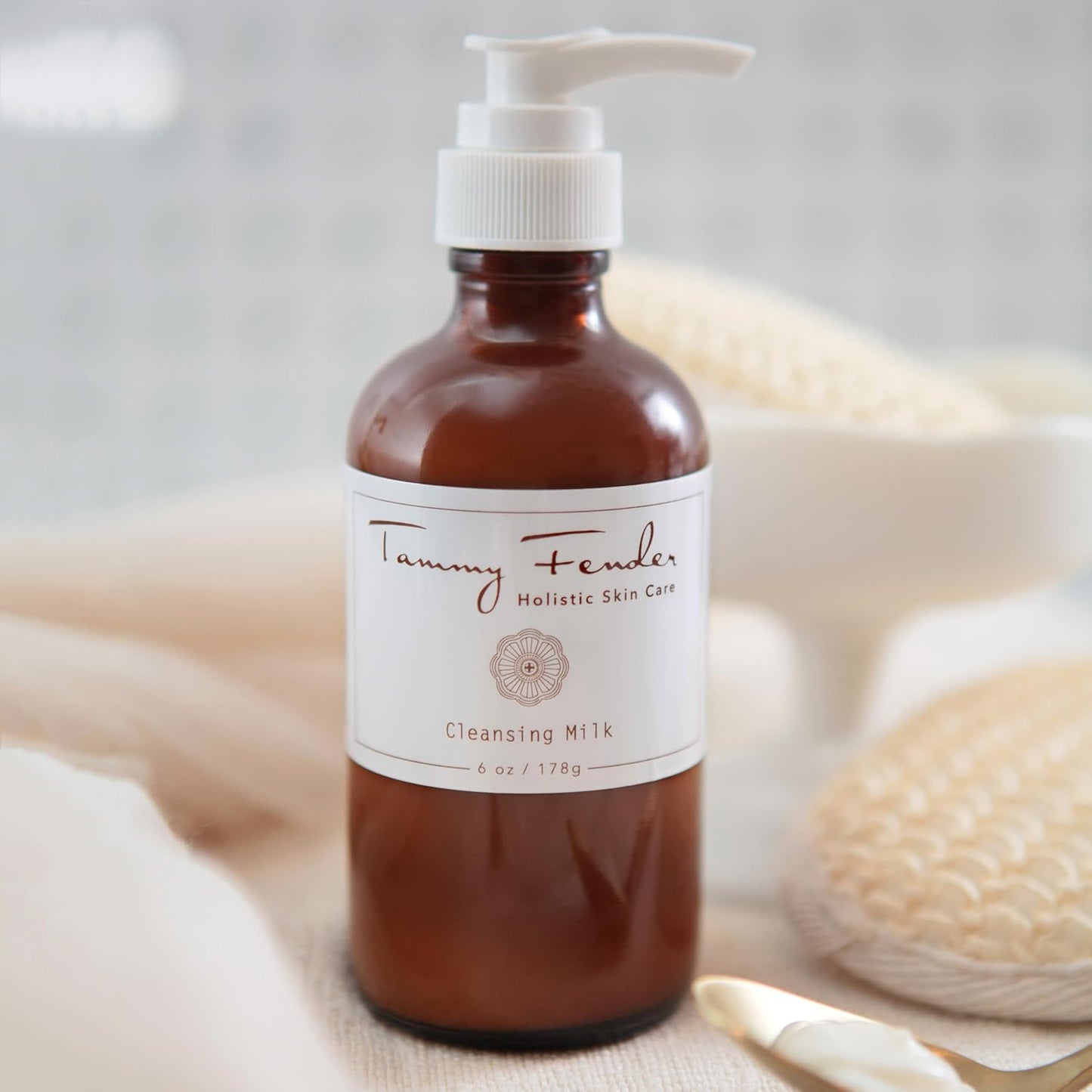 TAMMY FENDER - Cleansing Milk Natural Facial Cleanser | Natural, Organic, Cruelty Free, Non-Toxic Skincare | Lightweight, Gentle, & Rejuvenating Makeup Remover | Sensitive Skin Safe (6 oz | 178 g)