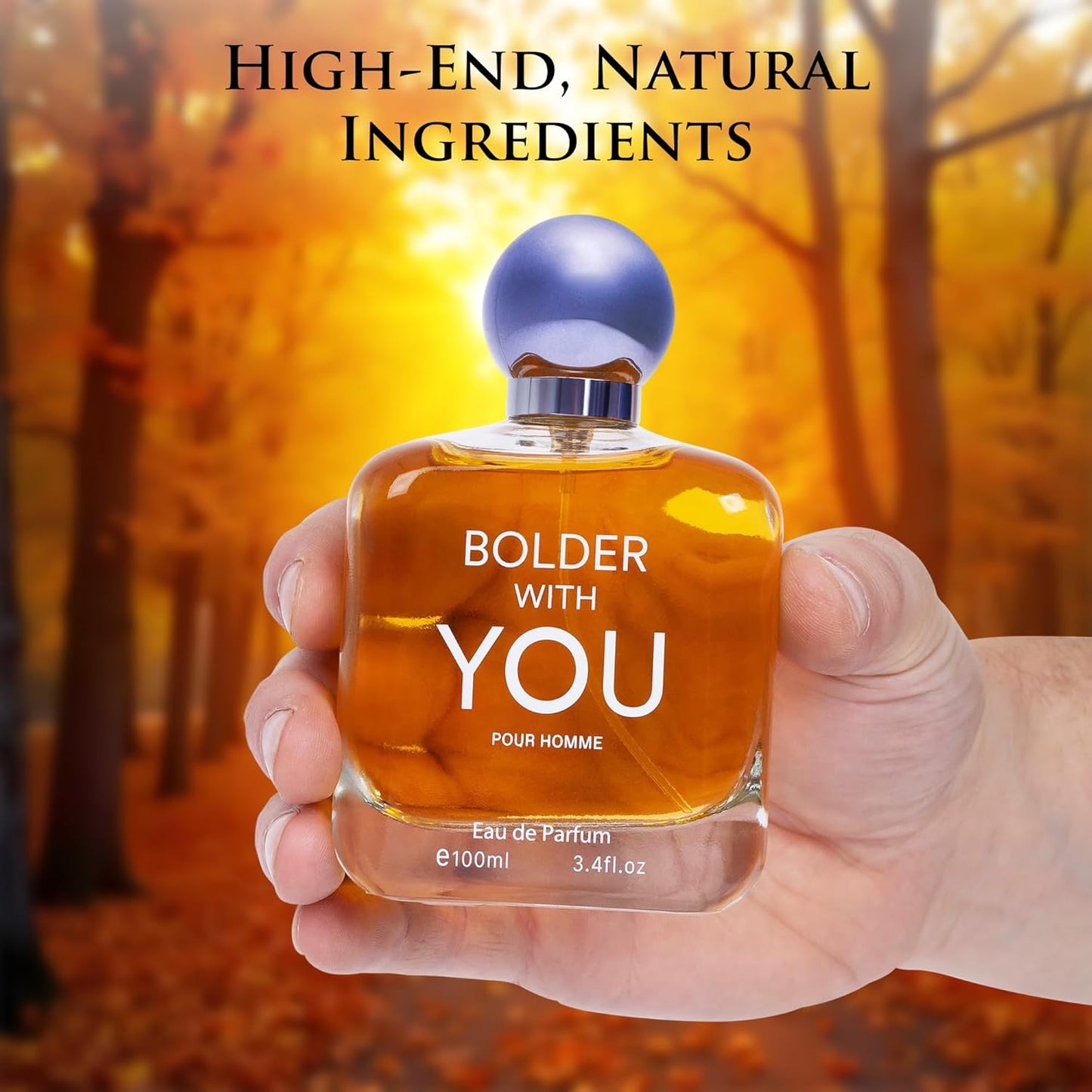 Bolder With You for Men Eau De Parfum Aromatic & Refreshing Scent Notes of Cardamom, Pink Pepper & Violet Leaves Base Fragrance of Vanilla, Sweet Chestnut & Cedarwood Elegant 100ml Bottle
