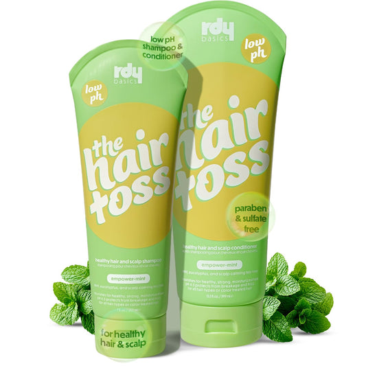 The Hair Toss Men & Women Shampoo And Conditioner Set 13.5floz/7floz - Mint - Formulated 4.5pH Moisturizing Paraben and Sulfate Free Shampoo and Conditioner Set, Hair Care Sets
