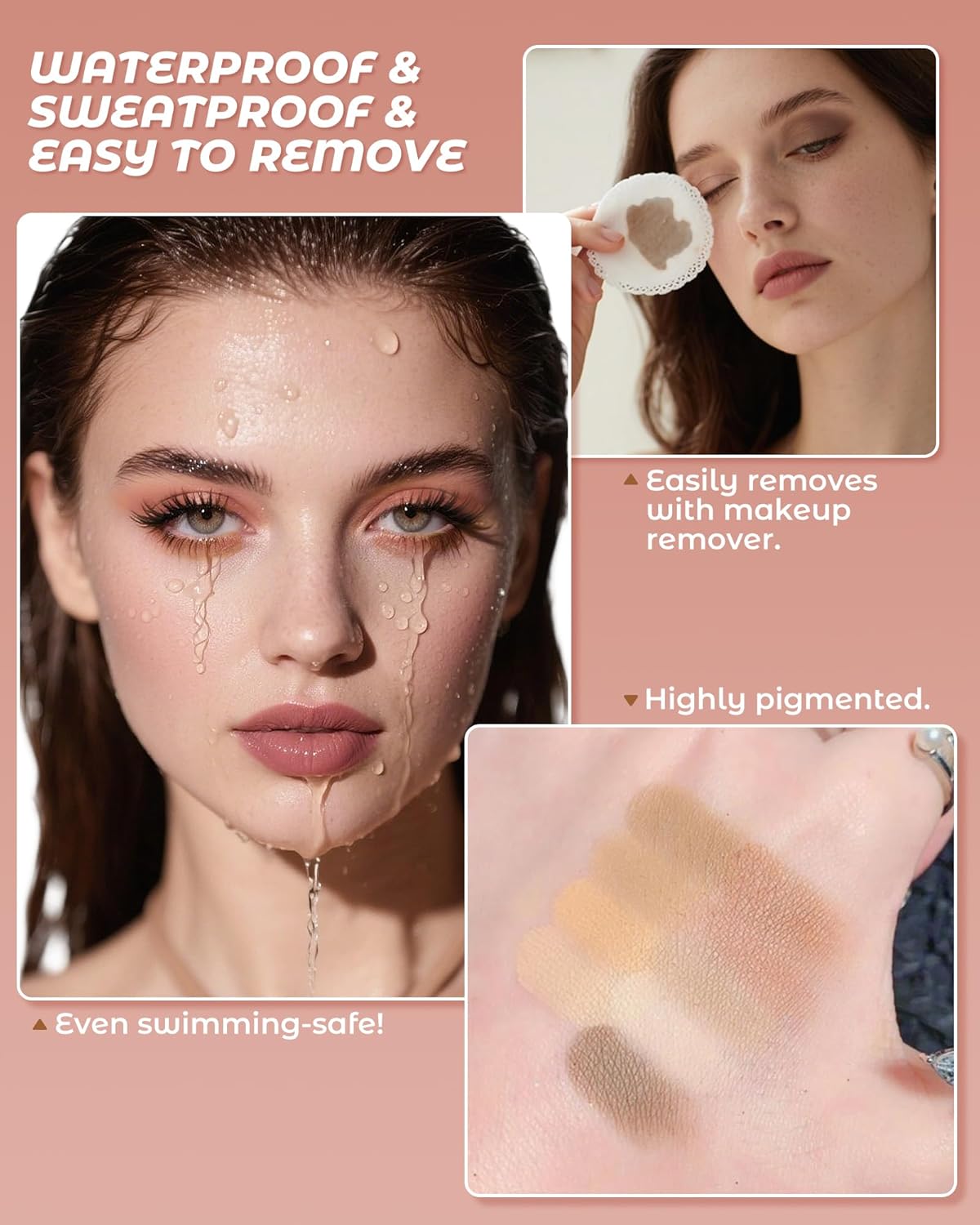 Eyeshadow Palette，Matte Naked Eyeshadow Pallet with Brush，Highly Pigmented Blendable Shades Neutral Nude Eye Shadow Makeup for Older Women，Naturing-Looking，Long-Wearing（Sweetheart）