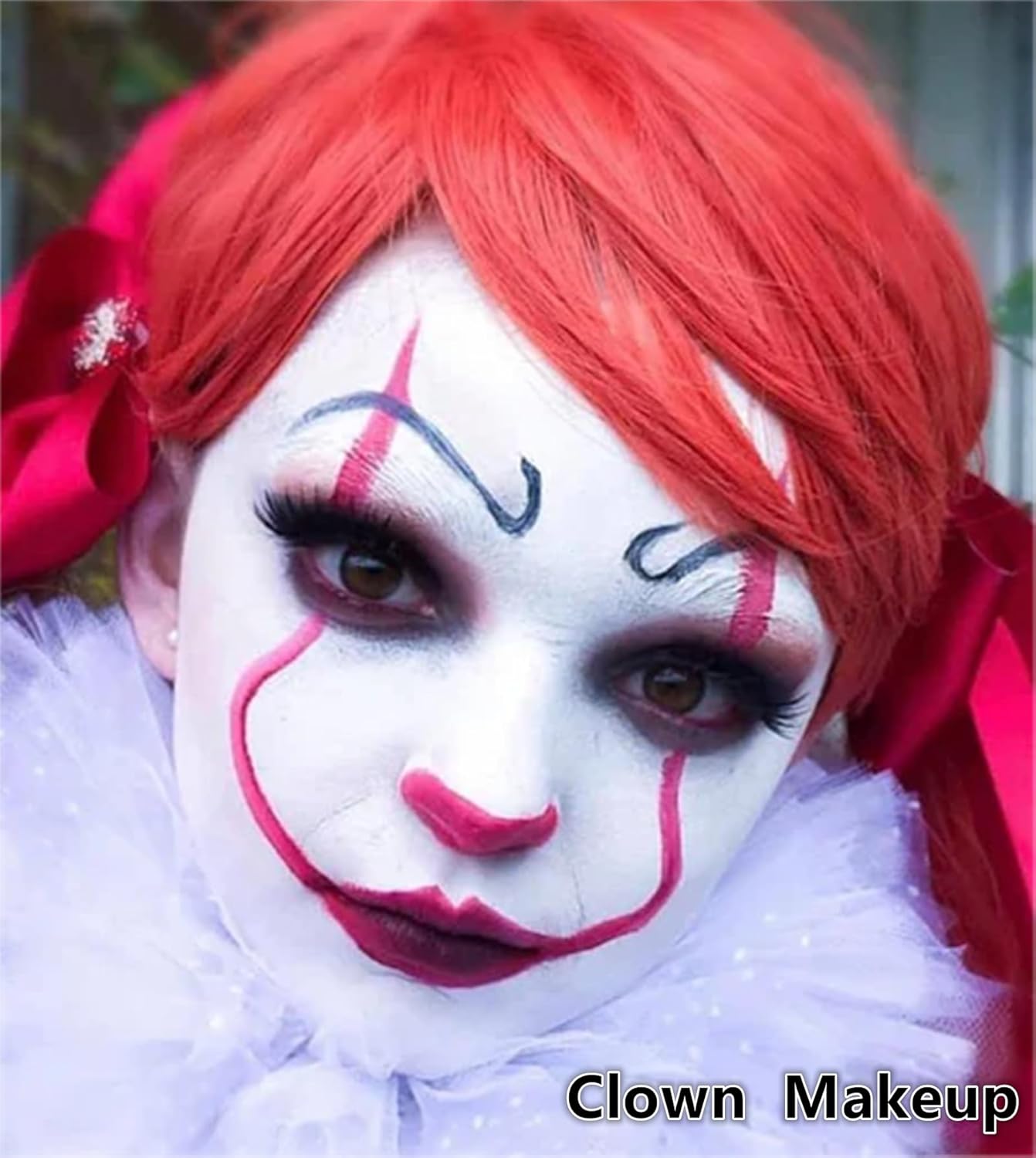 Go Ho White Face Paint,Oil Based Waterproof Cream Eye Black Stick,White Face Body Paint for Halloween Cosplay Zombie Skeleton Clown Goth Makeup