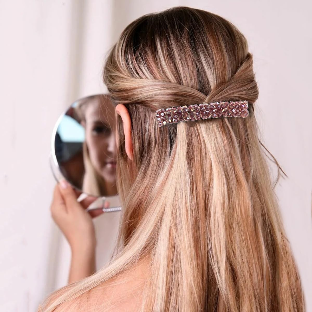 Elegant Hair Barrettes for Women B.PHNE Rhinestones Hair Clips Vintage French Style Hairclips Decor 4 Pack