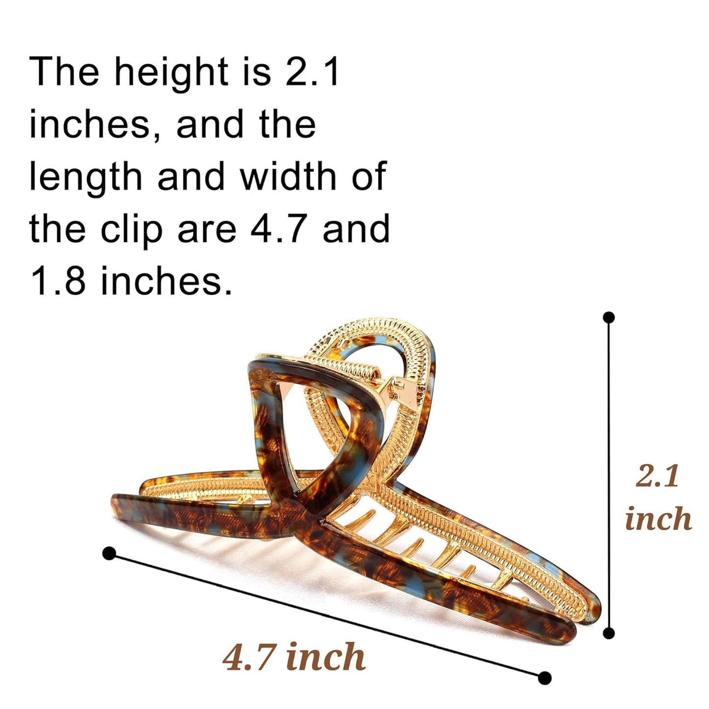 3Pack Large Metal Acetate Hair Claw Clips for Thick Thin Hair, Fashion Big Hair Clamp Hair Styling Accessories as Gift for Wife Girlfriend (Ivory White,Green White,Amber)