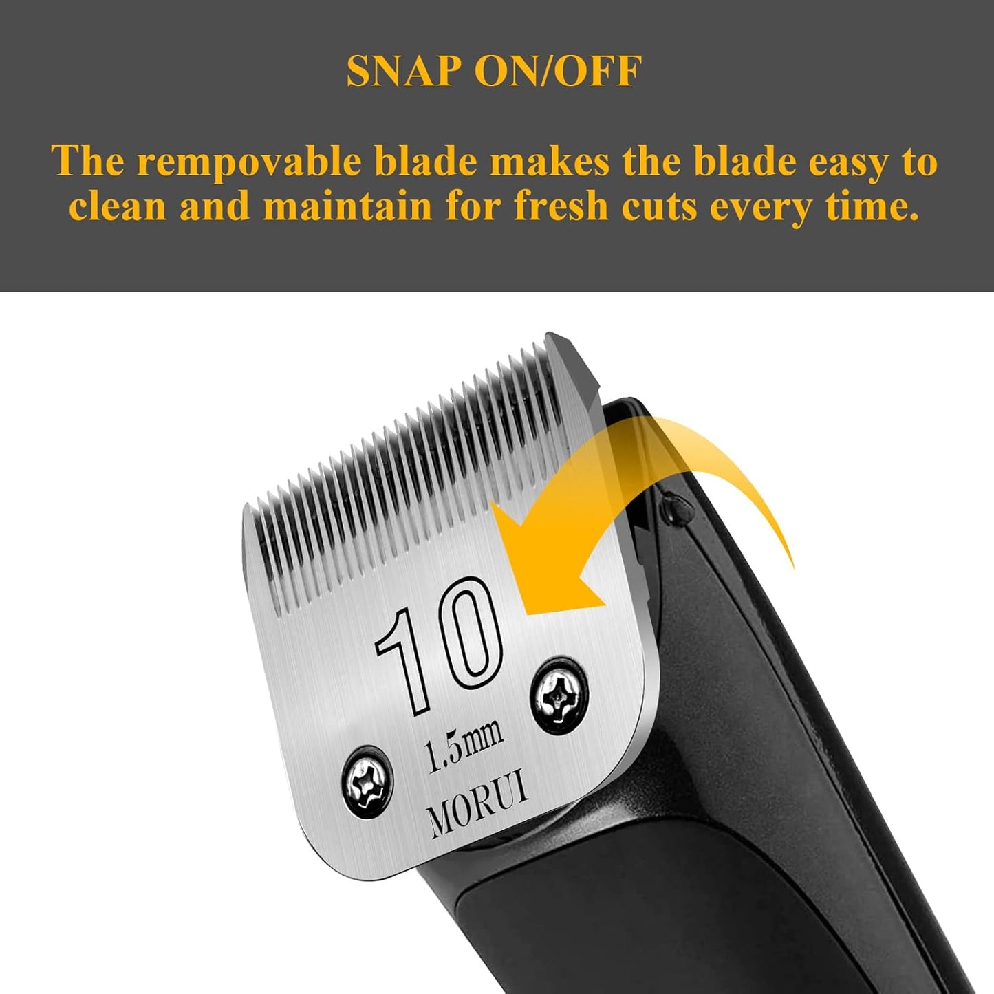 10 Cut Length 1/16"(1.5mm) Detachable Pet Dog Clipper Blades UltraEdge Series Clipper Blades for Dog Grooming Compatible with Most Andis,Oster A5 Wahl KM Series Clippers
