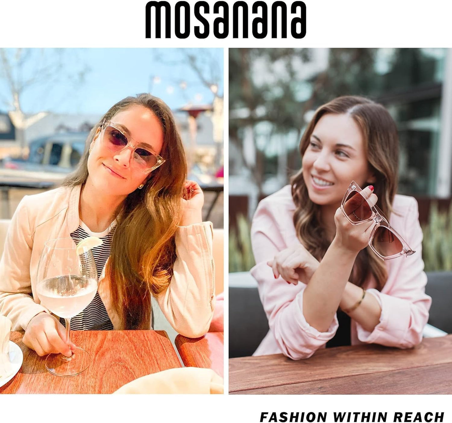 mosanana Square Cat Eye Sunglasses for Women Trendy Retro Cool MS51801