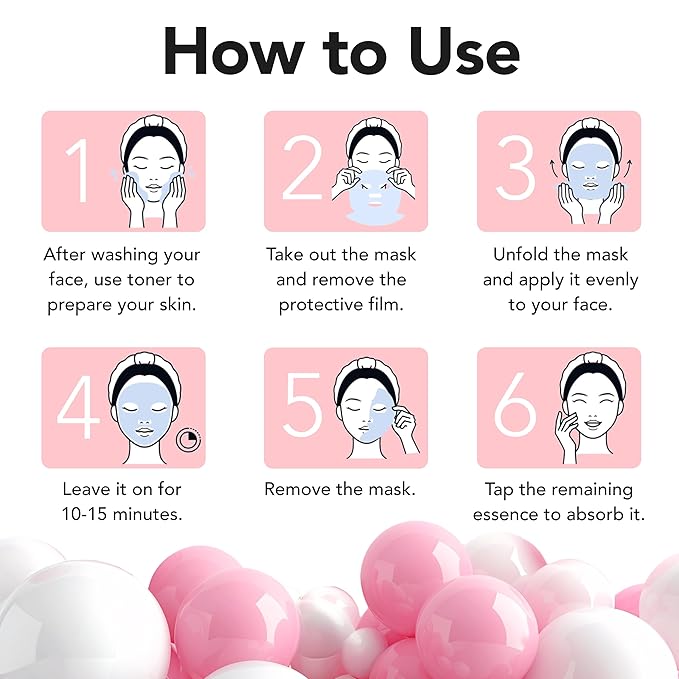 Face-Fit Firming Mask | Korean Skincare Sheet Mask with Copper Tripeptide, Acetyl Hexapeptide & Panthenol | Hydrating, Moisturizing & Lifting Mask for Dull, Dry Skin (Pack of 5)