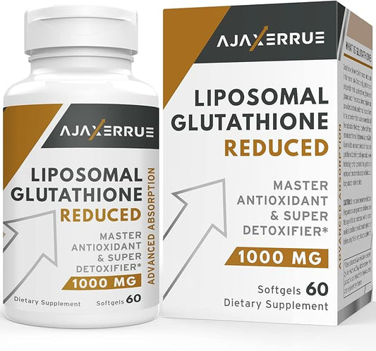 1400 mg Liposomal Glutathione, Superior Absorption Complex Reduced Glutathione Supplement with Vitamin C, Hyaluronic Acid, Master Antioxidant for Liver Detox, Brain, Skin