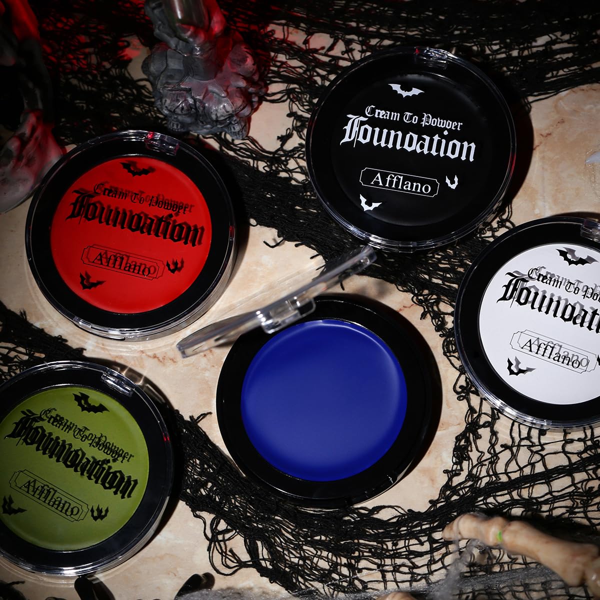 Green Face Paint Foundation for Wicked Witch Makeup - Waterproof High Pigment Concealer, Smooth Texture Greasepaint, Matte Goth for Witch Costume, Halloween, St. Patrick's Day