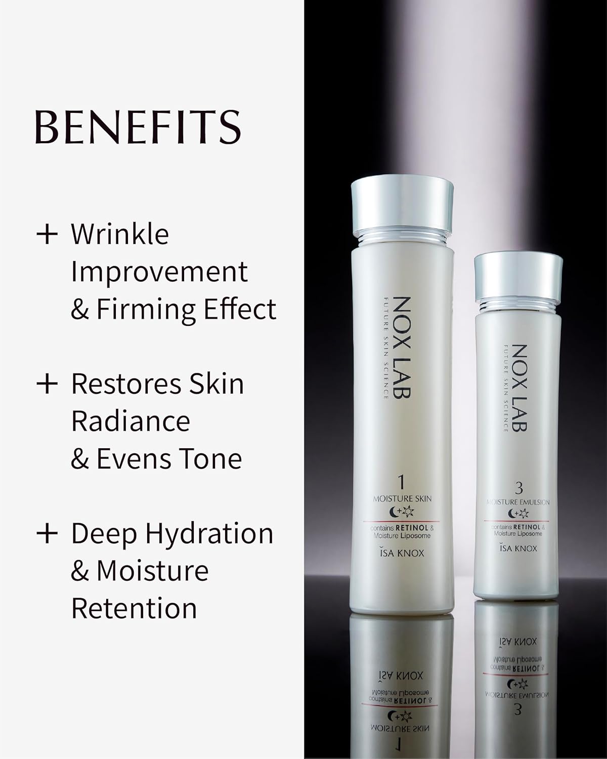 ISA KNOX Nox Lab Smart Edition Set (13.38 fl oz, Duo Set) - Korean Skincare, Anti-Aging, Hydrating & Firming Set for Wrinkle Care. with Smart Retino Formula, Retinol, Moisture Liposome