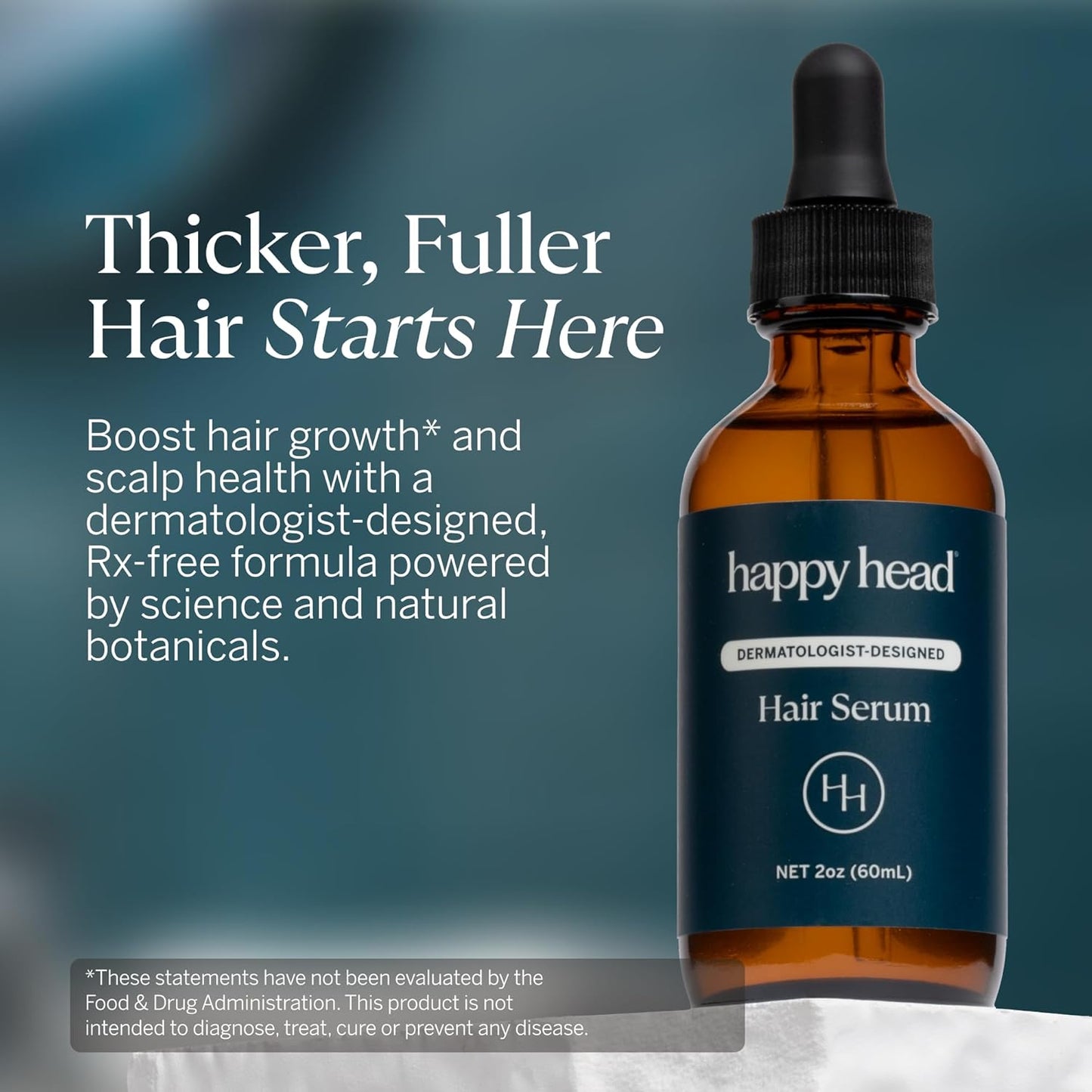 Happy Head Hair Regrowth Serum – Leave-In Scalp & Hair Treatment with Procapil®, Biotin & Rosemary – Lightweight Formula – 2oz