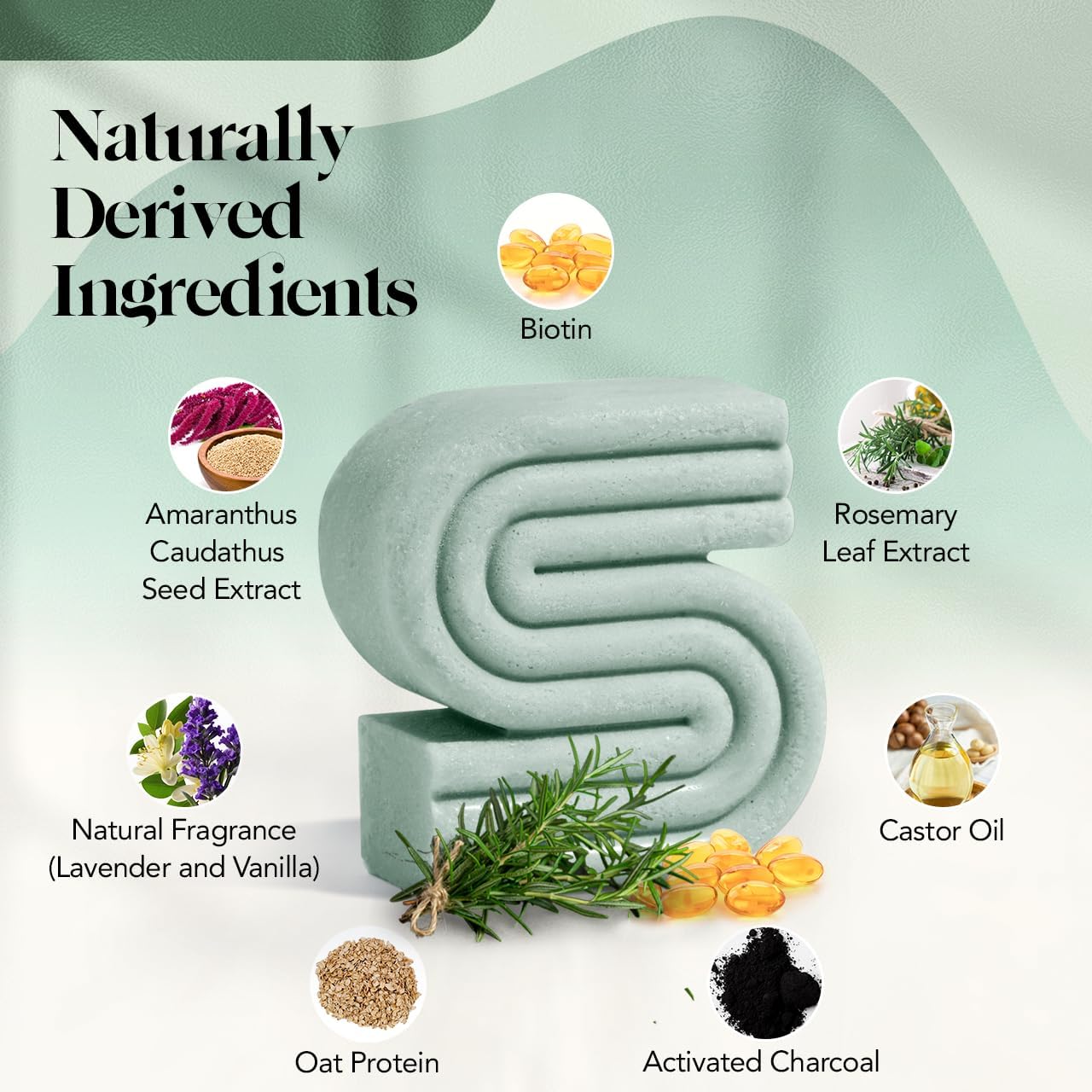 Kitsch Rosemary & Biotin Shampoo Bar - For Hair Growth, Strengthening, Thickening & Volumizing Shampoo for Women and Men - Free of Parabens, Sulfates & Silicones - Made in USA - 3.2 oz