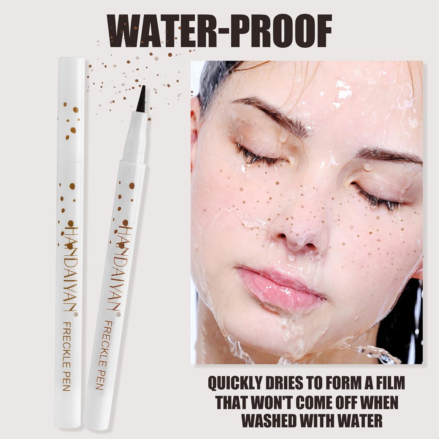 Freckle Pen, Waterproof Natural Lifelike Freckle Maker, Quick-Dry Soft Dot Faux Freckles for Effortless Sun-Kissed Makeup, Light Brown & Natural Coffee (2-Pack)