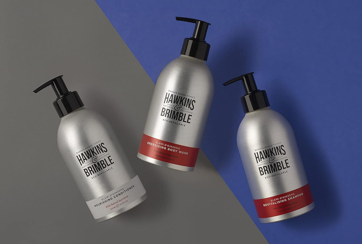 Hawkins & Brimble Shampoo Eco-Refillable for Men - 300ml Revitalise Hair Dry Scalp Dandruff Maintenance | Bottle for Life Eco Friendly