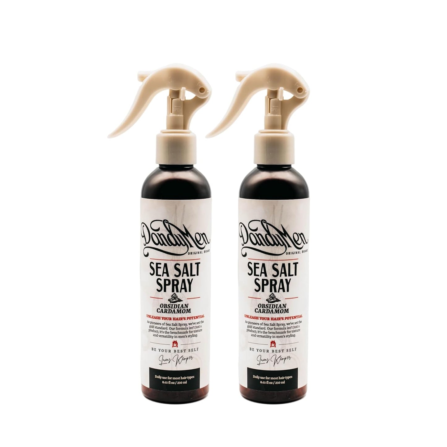 Sea Salt Spray – Lightweight Texture, Volume, and Flexible Hold with Epsom Salt & Pro-Vitamin B5 (2-pack, Obsidian Cardamom)