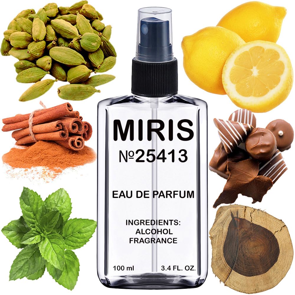 MIRIS No. 25413, Inspired by Black XS, Long-Lasting Eau de Parfum for Men, Spray 3.4 Fl Oz / 100 ml