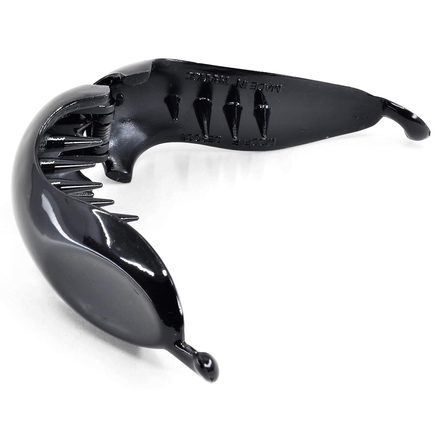 Camila Paris CP2302 2.75 Inch Small Hair Claw Clip for Women Black, Strong Hold Decorative Hair Clips Durable Styling Girls Hair Accessories. Ponytail For Women with Curly Thick Hair. Made in France