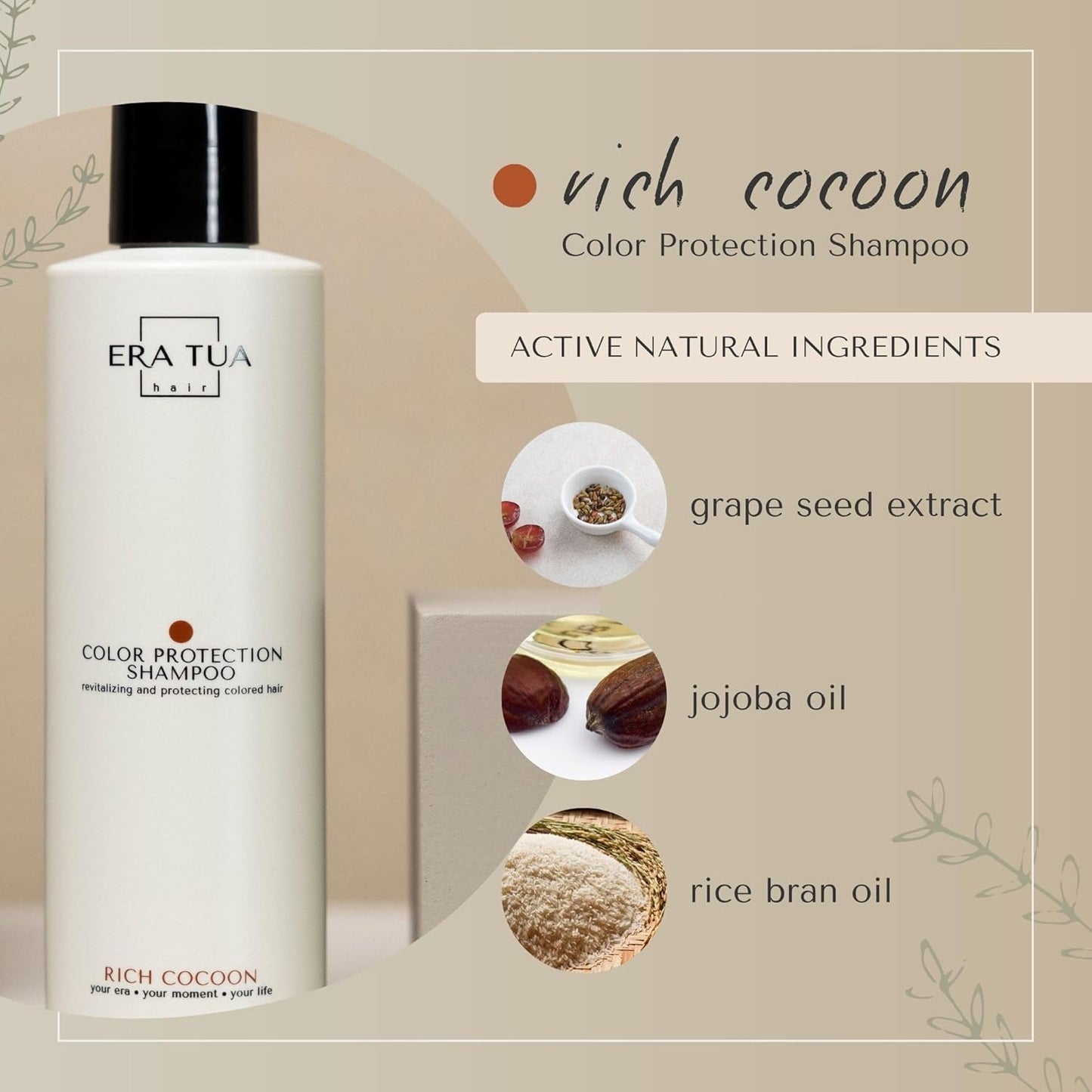 Rich Cocoon Color Protection Shampoo | Dutch Made & Formulated for Premium Color Safe for Color-Treated Hair | Cozy Scent of Warm Wood, White Amber & Jasmine 750 ML