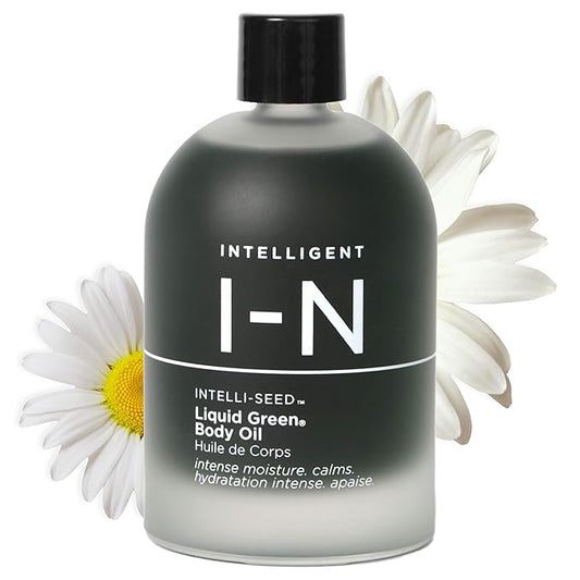 Liquid Green Body Oil, Intensive Hydration and Radiance, Antioxidant and Soothing for All Skin Types, Vegan, 3.4 Oz