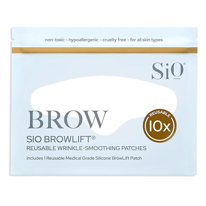 SiO Beauty BrowLift - Wrinkle-Smoothing, Medical-Grade Silicone Patches for Fine Lines on Forehead - Reusable Up to 10x - Cruelty-Free & Environmentally-Friendly Hydrating Beauty Patches - 1 Patch