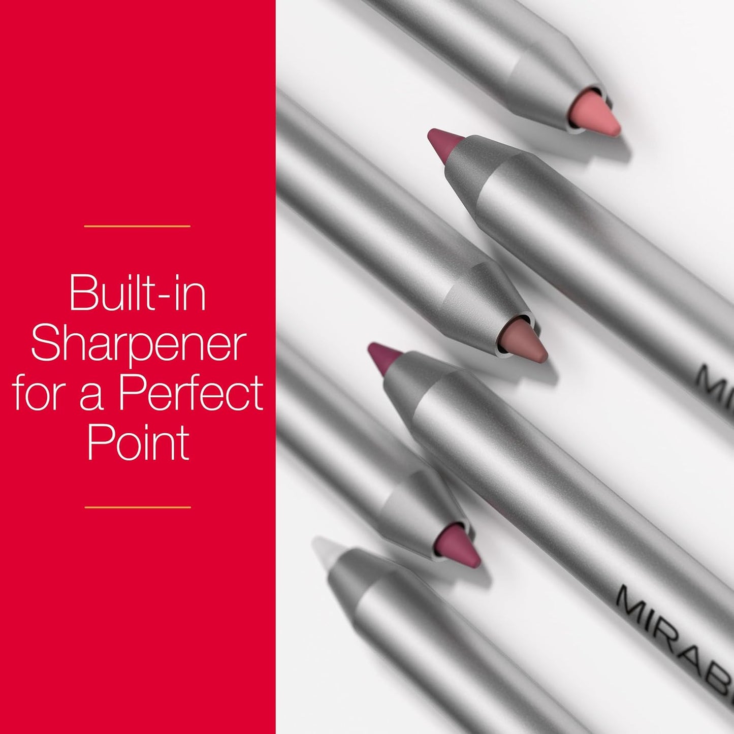 Mirabella - Line and Define Lip Definer, Smoothing & Moisturizing Retractable Lip Pencil with Sharpener, Helps Lipstick Stay Put, Long-Lasting Creamy Formula with Antioxidants Vitamins C & E, Clear