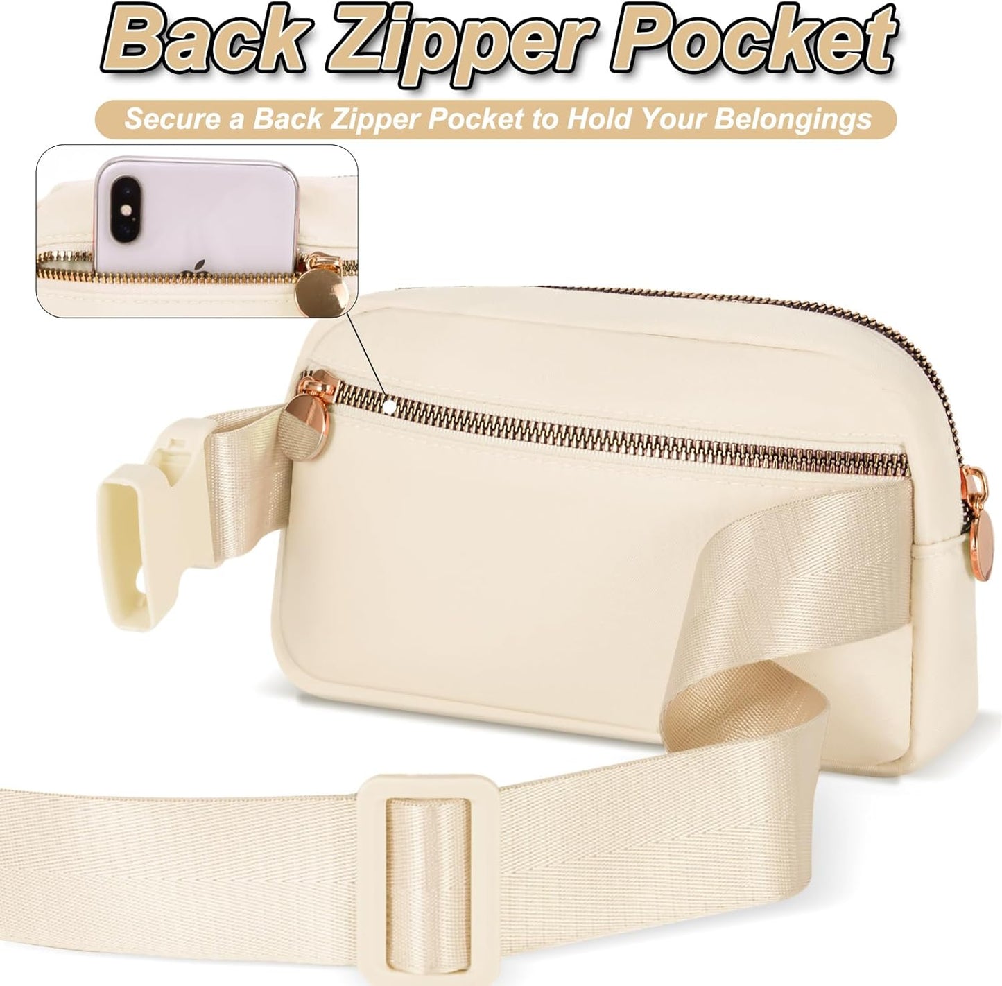 Fanny Pack Belt Bag Crossbody Bags with Initials Letter Patch Trendy Stuff for Teens Cute Stuff Birthday Gifts for Teenager Girls | Khaki,Initial B